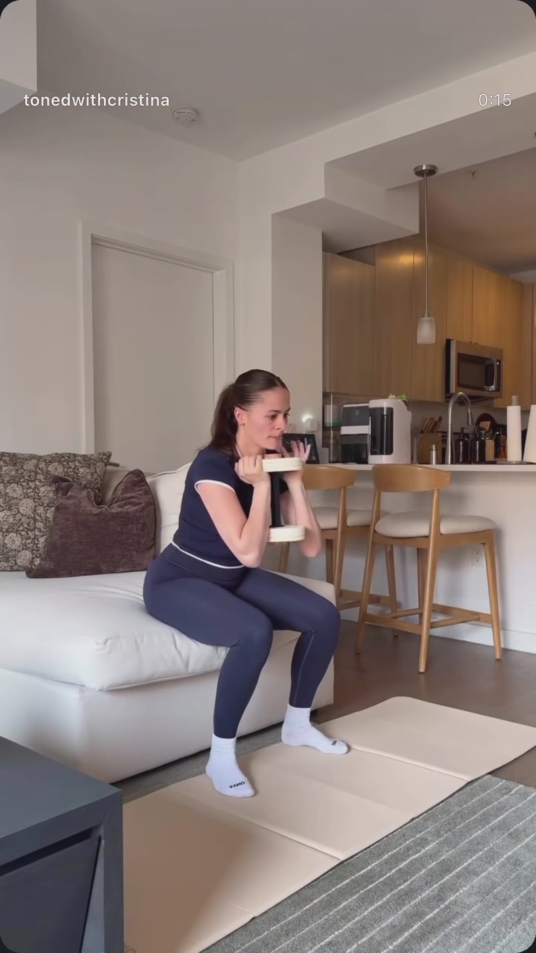Load video: leg day at home with ltm weights for women by @tonedbycristina